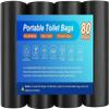 80 Portable Camping Toilet Bags, Biodegradable Porta Potty Bucket Toilet Bags, 8 Gallon Compostable Thickened Trash Garbage Bags view 1