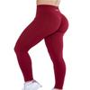 AUROLA Workout Leggings for Women Seamless Scrunch Tights Tummy Control Gym Fitness Girl Sport Active Yoga Pants (M, Deep Red) view 3