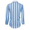 Mens Vertical Striped Shirts Long Sleeve Casual Button Down Regular Fit Dress Shirts Summer Beach Oxford Blouses Blue view 4
