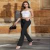 Hybrid & Company Womens Hyper Ultra Stretch Comfy Boot Cut Leg Flare Work Casual Pants P44879BL Black L view 3