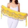 Hip Scarf Belly Dance Egyptian Sexy Hip Scarf Indian Dance Costume Performance Clothing Belly Belt Dance Practice Belt Yellow Silver One Size view 1