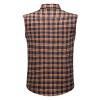 Mens Sleeveless Shirts Button Down Casual Slim Fit Vintage Plaid Flannel T-Shirts Hippie Cowboy Cut Off Muscle Blouse Brown view 3