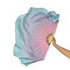 Silk Belly Dance Fan Veil Two Layers Short Fan Bamboo Dream Color Light Gradient Light Gradient for Chinese Folk Dance 31cm 25cm 2pcs Right Hand view 2