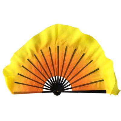 Full Black Real Silk Bamboo Fan Veil Tide (1l+1r) Belly Dance Women Half Moon Circle Fan Double Layer Light Weight 41cm 86cm 36cm 30cm 1pcs Right 1pcs Left