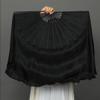 Full Black Real Silk Bamboo Fan Veil Tide (1l+1r) Belly Dance Women Half Moon Circle Fan Double Layer Light Weight 41cm 86cm 36cm 30cm 1pcs Right 1pcs Left view 3