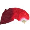 Kerudung Sutra Tari Perut 100% Pasang Kipas Sutra (1l + 1r) Ringan Flowy Bellydance White Red 210cmx90cm view 2