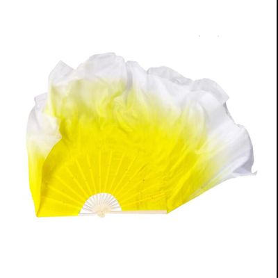 Mixed Color Belly Dance Belly Dance Props Silk Fan Veil Stage Performance Chinese Yellow White Gradient Silk Fan 31cm 15cm 2pcs Right Hand