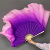 Purple Start Pink Two Silk Veils 1 Pair (1r+1l=2pcs) Chinese Short Silk Dance Fan Semi Circle Silk More Than 76cm 31bamboo 20veil 1pcs Right 1pcs Left view 3