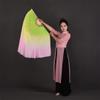 Light Green/Yellow/Pink Gradient Color 16"-34" 1 Pair 100% Silk Bamboo Long Fan Belly Dance Semicircular Veil 86m(36 50cm) 1pcs Right 1pcs Left view 3