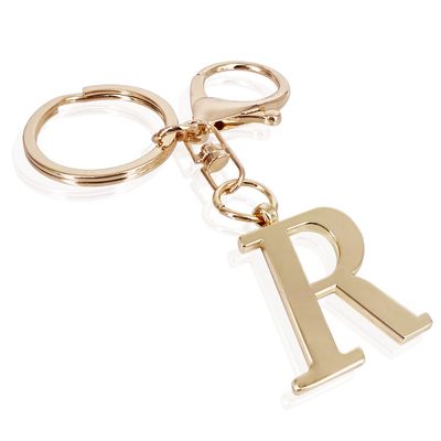 LAXPICOL Gold Keychain Letter R Keychains for Women Men Bag Charms Purse Charms For Handbags Metal Alphabet Initial Letter Key Ring Keychain
