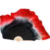 Black Red Gradient Yanko Dance Fan Genuine Silk Bamboo Hood Ribs Double Sided 1 Pair 86m(36 50cm) 2pcs Right Hand view 1