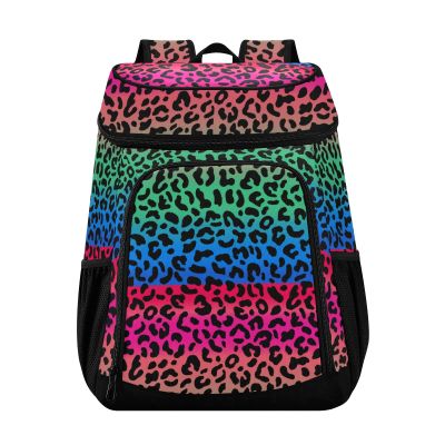 ALAZA Multicolor Leopard Spot Cooler Backpack Reusable Insulated Lunch Bag with Adjustable Shoulder Strap for Women Men Picnic Work College Hiking Camping Office Beach