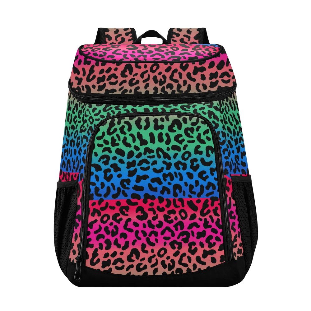 ALAZA Multicolor Leopard Spot Cooler Backpack Reusable Insulated Lunch Bag with Adjustable Shoulder Strap for Women Men Picnic Work College Hiking Camping Office Beach