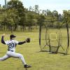 Storgem Baseball and Softball Practice Net 77ft Portable Hitting Pitching Batting Training Net Baseball Backstop Net with Batting Tee and Strike Zone and Bow Frame view 3