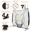 Storgem Baseball and Softball Practice Net 77ft Portable Hitting Pitching Batting Training Net Baseball Backstop Net with Batting Tee and Strike Zone and Bow Frame view 4