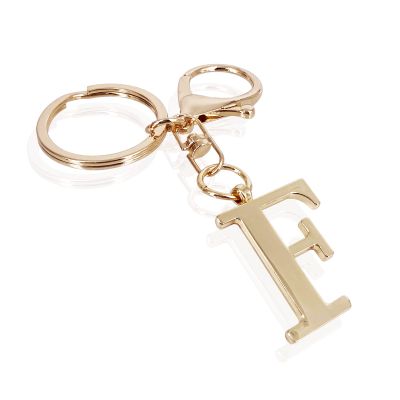 LAXPICOL Gold Keychain Letter F Keychains for Women Men Bag Charms Purse Charms For Handbags Metal Alphabet Initial Letter Key Ring Keychain