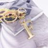 LAXPICOL Gold Keychain Letter F Keychains for Women Men Bag Charms Purse Charms For Handbags Metal Alphabet Initial Letter Key Ring Keychain view 2