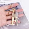 LAXPICOL Gold Keychain Letter F Keychains for Women Men Bag Charms Purse Charms For Handbags Metal Alphabet Initial Letter Key Ring Keychain view 3