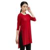 Sexy Classical Dance Workout Tops Stretchy Net Ballet See-Through Body Wear Folk Dance Side Split Summer 3/4 Sleeve 2XL Green S view 4
