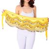 Hip Scarf Belly Dance Egyptian Sexy Hip Scarf Indian Dance Costume Performance Clothing Belly Belt Dance Practice Belt Yellow Gold One Size view 1