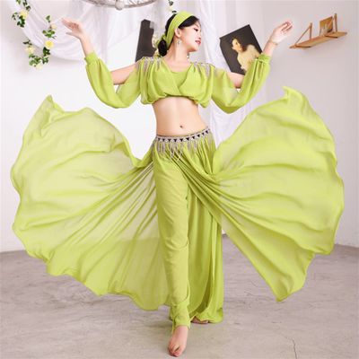 Peri Muwashahat Bellydance Kostum Saidi Gaun Baladi Galabeya Fallahi Abaya Tari Oriental Maxi 5 Piece Set Acara Pakaian Green S