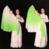 1 Pair of Genuine Silk Fan Veils 2 Pieces of Belly Dance Veils Hand-Rolled Lightweight Bamboo Folding Fan Double Side Gradient Green White 76cm 31cm 20cm 2pcs Right Hand view 4