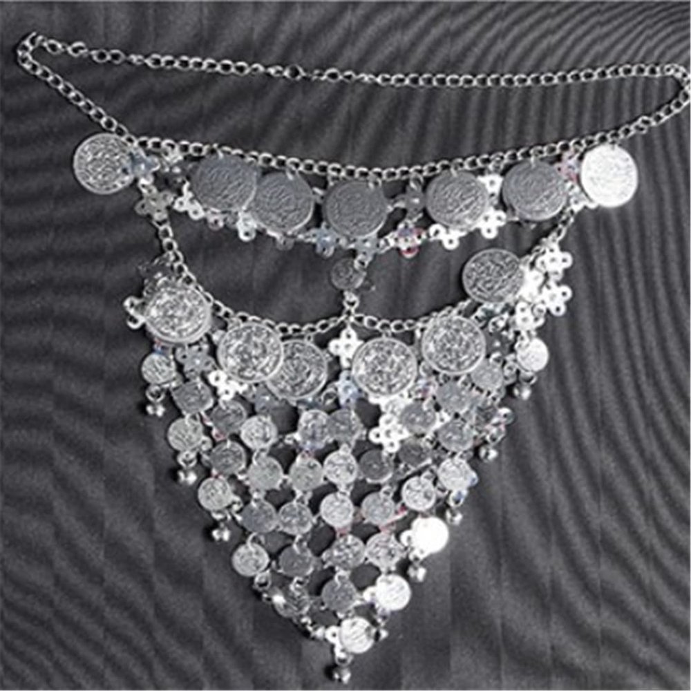 Vintage Belly Dance Costume Accessories Princess Tiara Silver Metal