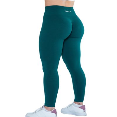 AUROLA Workout Leggings for Women Seamless Scrunch Tights Tummy Control Gym Fitness Girl Sport Active Yoga Pants (S, Deep Teal)
