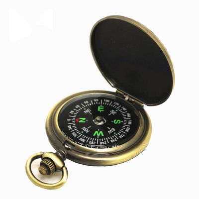 Feilx Compass Retro Compass, Portable Flip-Openeg Vintage Compass, Luminous Compass for Outdoor Travel Camping Riding Hiking Durable
