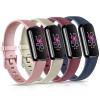4 Pack Bands for Fitbit Luxe Bands, Soft Silicone Wristband Replacement Strap for Fitbit Luxe/Luxe Special Edition Fitness Tracker Women Men (Large, Gold/Rose Gold/Wine Red/Navy Blue) view 1