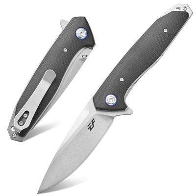 Eafengrow EF972 Folding Knife, D2 Steel Blade Micarta Handle Pocket Knife Folder for Outdoor Camping Hiking Working EDC Tool Knife(Black)