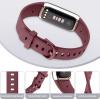 4 Pack Bands for Fitbit Luxe Bands, Soft Silicone Wristband Replacement Strap for Fitbit Luxe/Luxe Special Edition Fitness Tracker Women Men (Small, Black/Wine Red/Navy Blue/Grey) view 3