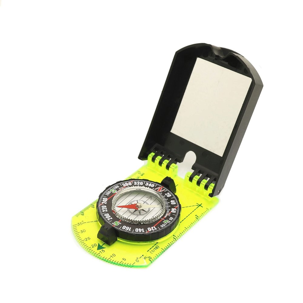 Feilx Portable Outdoor Navigation Compass Tools, Metal Flip Compass for Hiking Camping Geology Exploring Outdoor Activities, Measurable Slope Durable