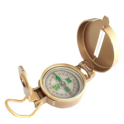 Feilx Portable Outdoor Navigation Compass Tools, Metal Flip Compass for Hiking Camping Geology Exploring Outdoor Activities, Measurable Slope Durable