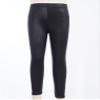 FEESHOW Kids Girls Shinny Metallic Footless Tights Elastic Waistband Stretchy Slim Fit Dance Yoga Workout Legging Black 5-6 Years view 3