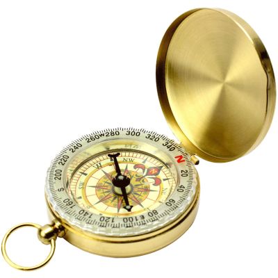 Feilx Compass Retro Compass, Portable Compass, Fluorescent Glow Design, Outdoor Navigation Compass Tools for Camping Hiking Riding Durable