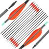 ZSHJGJR 30 Inch Pure Carbon Arrows 600 Spine Archery Hunting Arrows with Removable Tips Natural Feather Fletching Targeting Arrows for Compound & Recurve & Traditional Bow 6/12pcs (Orange, 12) view 1
