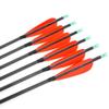 ZSHJGJR 30 Inch Pure Carbon Arrows 600 Spine Archery Hunting Arrows with Removable Tips Natural Feather Fletching Targeting Arrows for Compound & Recurve & Traditional Bow 6/12pcs (Orange, 12) view 2