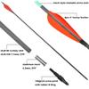 ZSHJGJR 30 Inch Pure Carbon Arrows 600 Spine Archery Hunting Arrows with Removable Tips Natural Feather Fletching Targeting Arrows for Compound & Recurve & Traditional Bow 6/12pcs (Orange, 12) view 3
