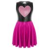 FEESHOW Girls Kids Heart Shape Flash Front Hollow Back Ballet Dance Dress Leotard Gymnastics Ice Skating Dress Hot Pink 12 Years view 1