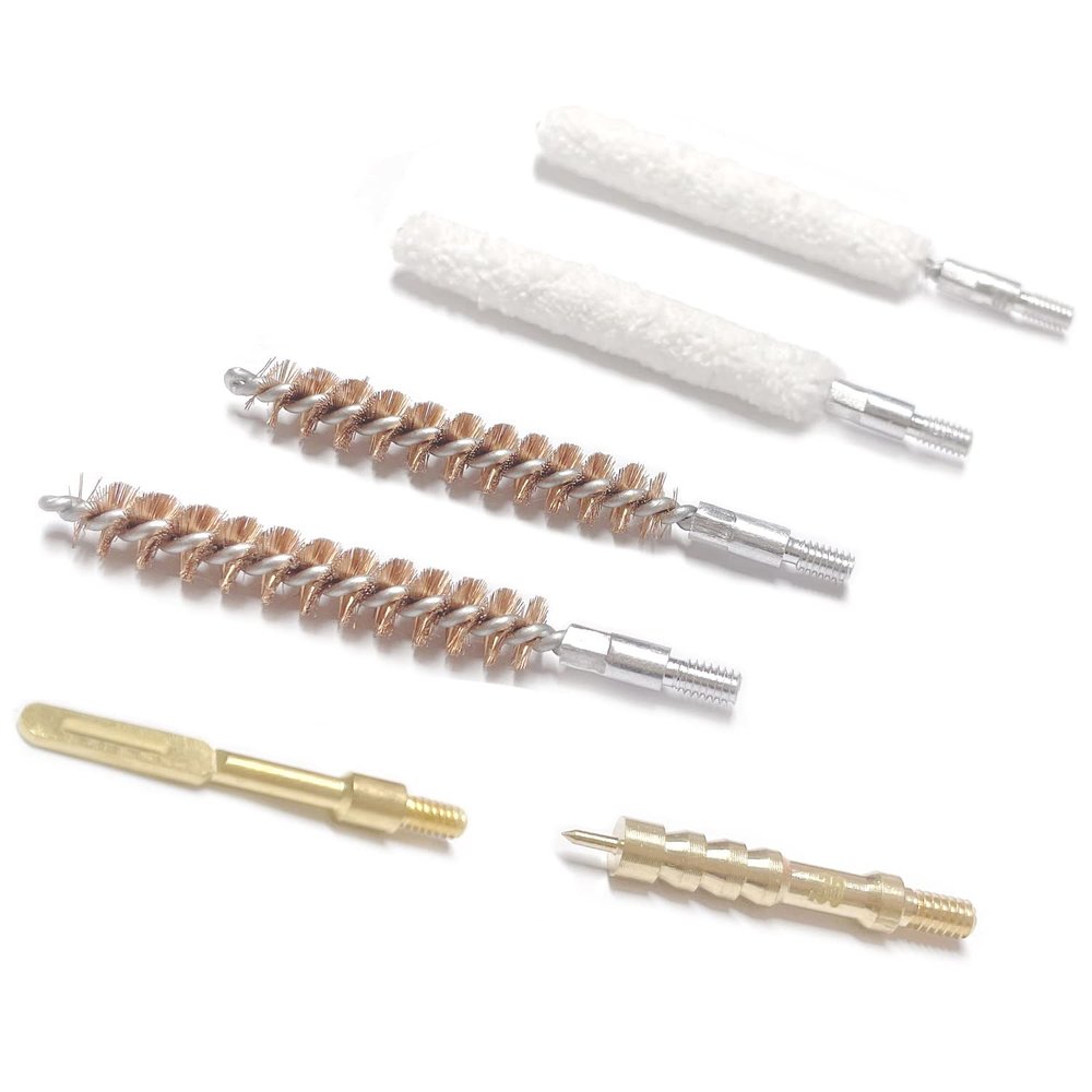 6 Pack Bore Brush/Swab Cleaning Kit Phosphor Bronze Cotton Brushes Brass Jag Slotted Tip, Bore Brushes Mop Brushes for 5.56mm/7.62mm/9mm/12GA
