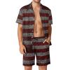 Adugen Origei Party Shorts Shirt Men Swim Trunks Quick Glowing Stripes Pattern Dry Surfing Beach Shorts with Pockets Casual Beach Suit L view 1