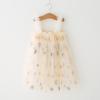 Toddler Baby Kids Girls Star Sequin Sleeveless Beach Tutu Dress Casual Layered Tulle Dresses Princess Party Dress Beige view 2