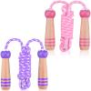 Jump Rope for Kids, Lorvain Adjustable Kids Jump Ropes for Girls Boys Toddler Fitness, Cotton Skipping Rope with Wooden Handle for Outdoor Fun Activities Exercise - 2 Pack view 1
