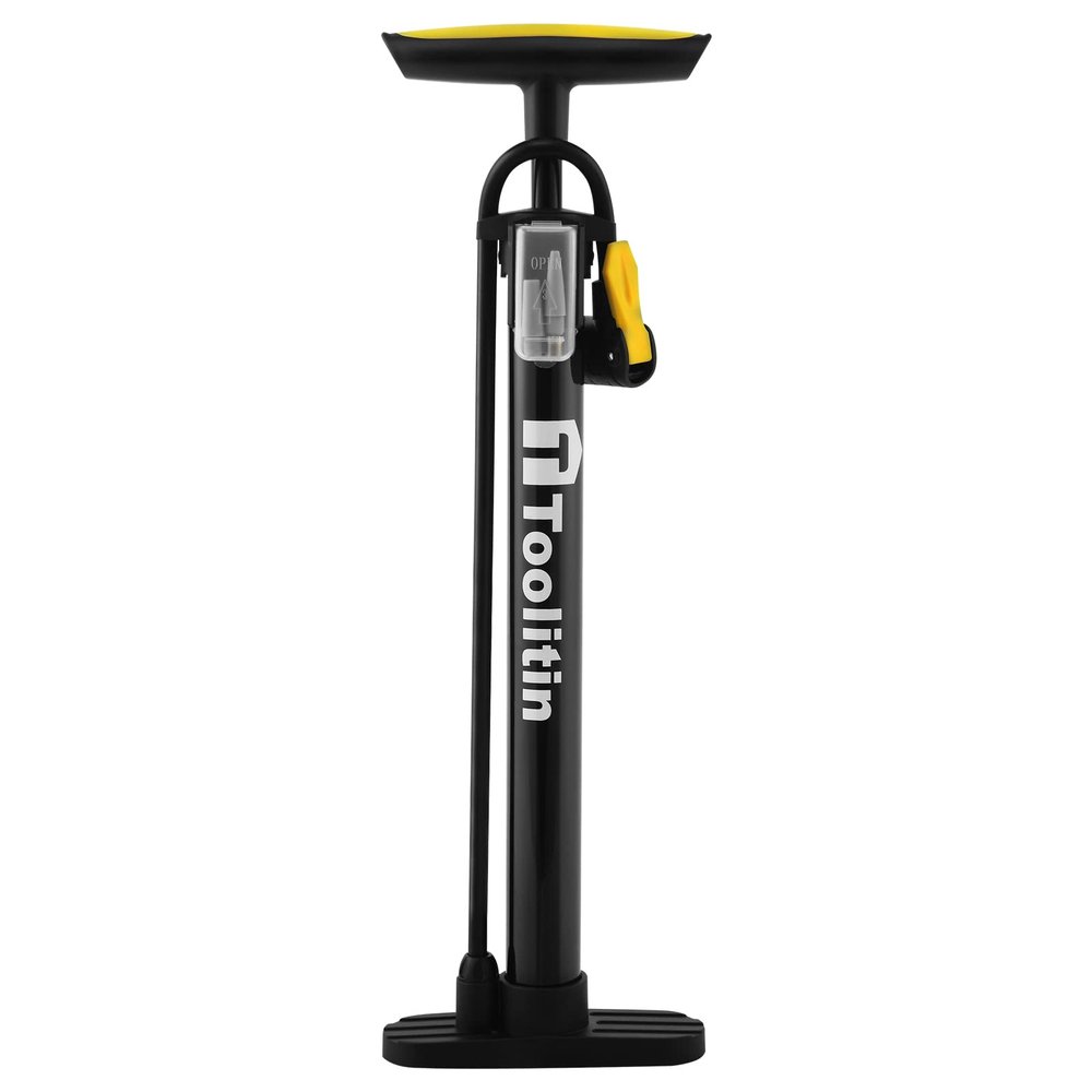 TOOLITIN Bike Pump Portable Floor Bicycle Tires Air Pumps with Presta and Schrader,Multifunctional Ball Needle, for Mountain and Road Bikes Tires, Ball Pump