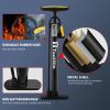 TOOLITIN Bike Pump Portable Floor Bicycle Tires Air Pumps with Presta and Schrader,Multifunctional Ball Needle, for Mountain and Road Bikes Tires, Ball Pump view 2
