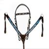 Hulara Top Grain Buff Leather Western Bridle and Breast Collar Set Tooled Headstall and Horse Breastcollar Western Tack Set Horse Breast Collar Western Bridle Sets Horse Headstall and Breast Collar view 1