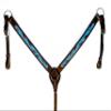 Hulara Top Grain Buff Leather Western Bridle and Breast Collar Set Tooled Headstall and Horse Breastcollar Western Tack Set Horse Breast Collar Western Bridle Sets Horse Headstall and Breast Collar view 3