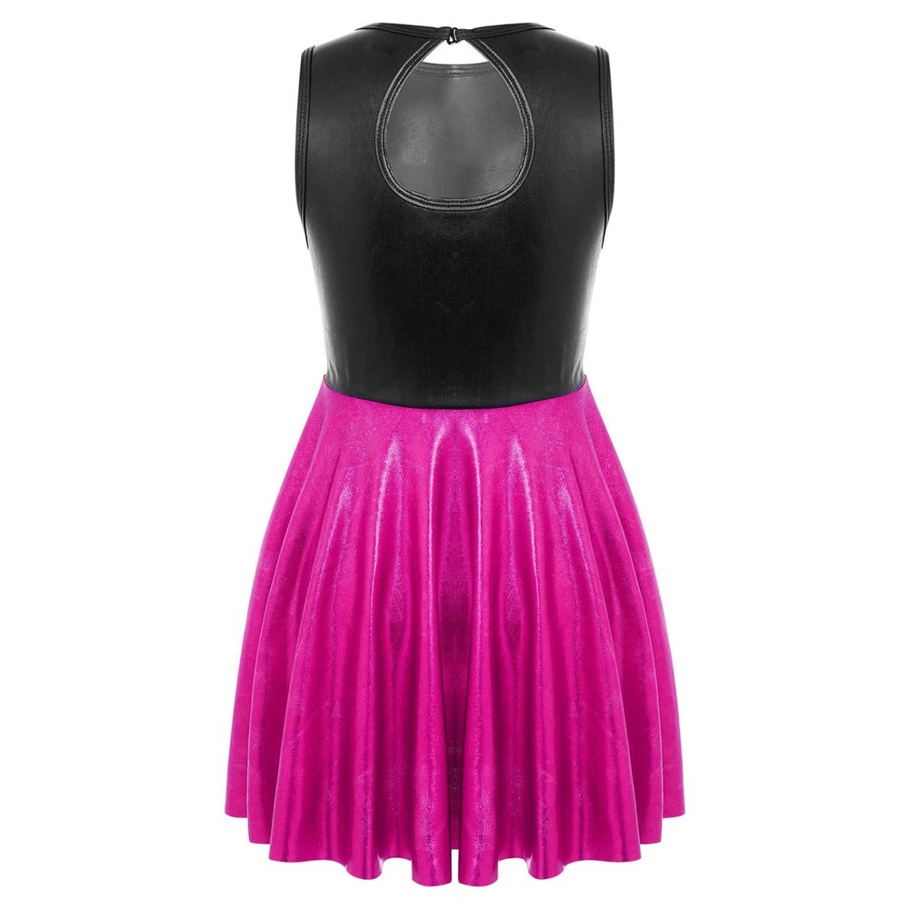 Loloda Girls Sleeveless Ballet Performance Costume Kids Backless Gymnastics Leotard Tutu Skirt Ballerina Dancewear Hot Pink 14 Years