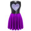 FEESHOW Girls Kids Heart Shape Flash Front Hollow Back Ballet Dance Dress Leotard Gymnastics Ice Skating Dress Purple 6 Years view 1